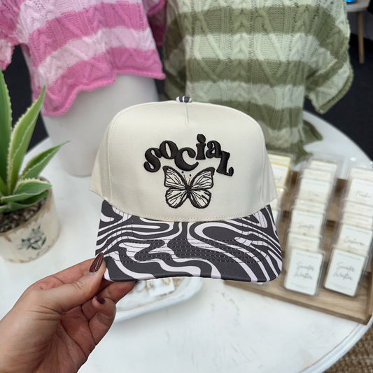 Social Butterfly Canvas Cap