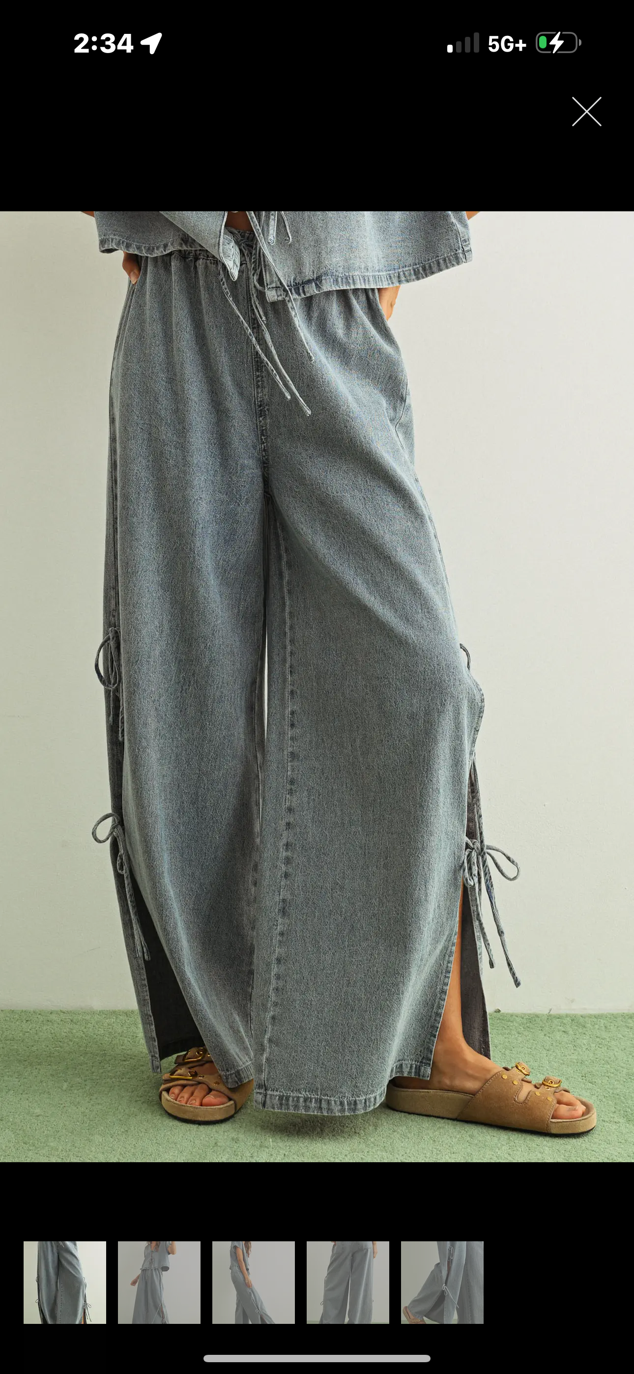 Denim Tie Pant