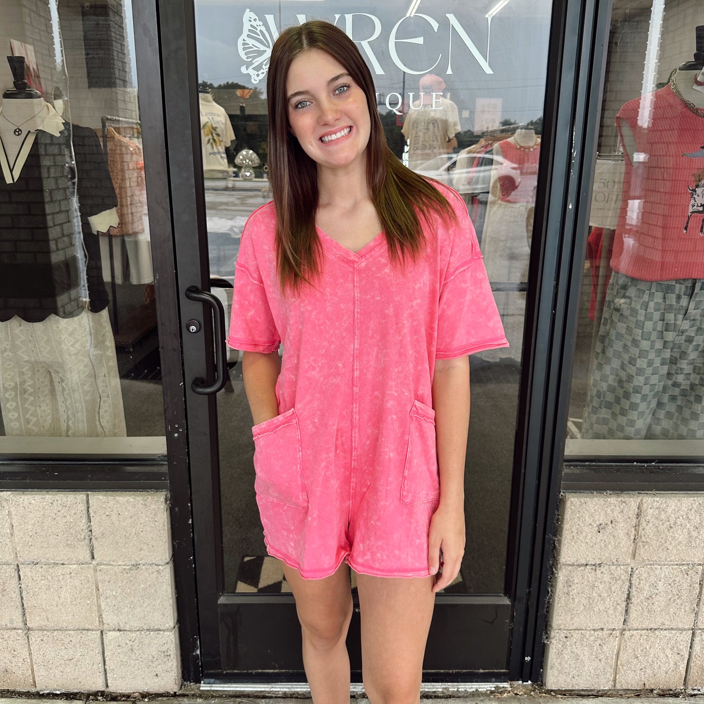 Summertime Blues Mineral Washed Romper