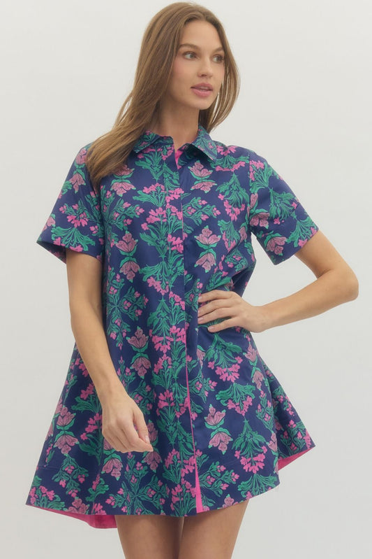 Midnight Meadow Mini Dress (PREORDER)
