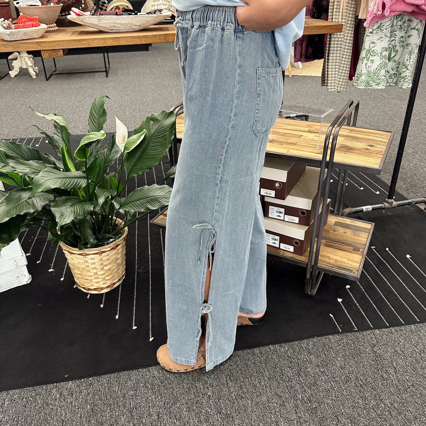 Denim Tie Pant