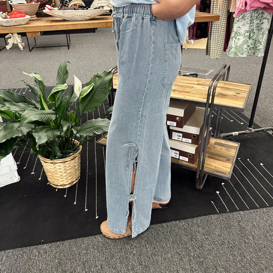 Denim Tie Pant
