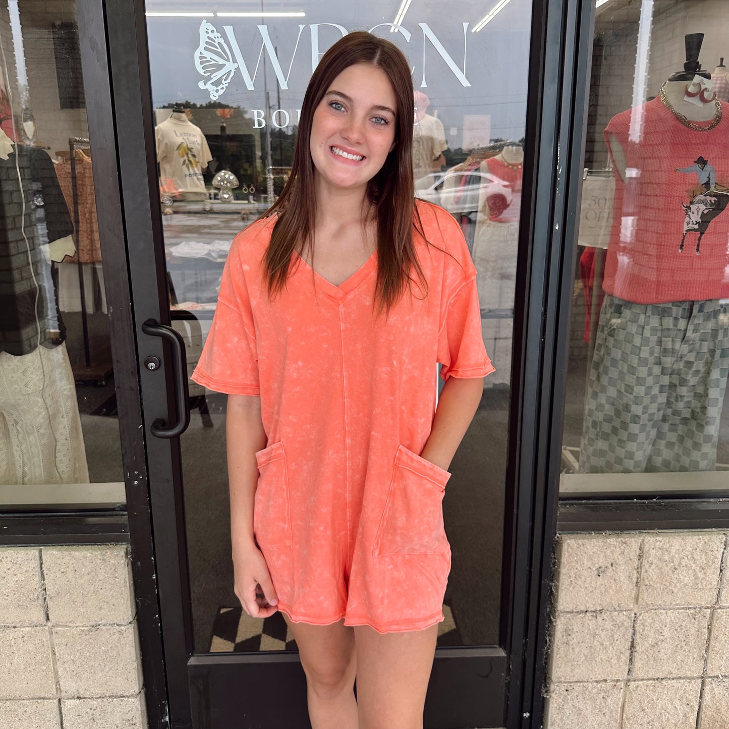 Summertime Blues Mineral Washed Romper
