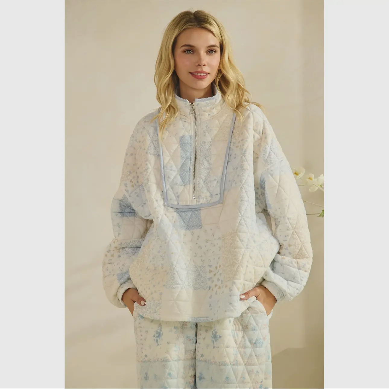 Sweet Magnolia Quilted Quarter Zip (PREORDER)