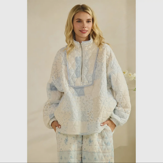 Sweet Magnolia Quilted Quarter Zip (PREORDER)