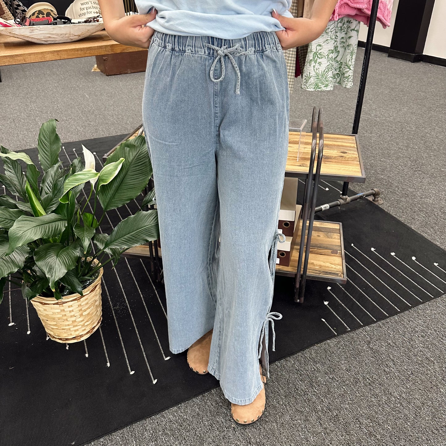 Denim Tie Pant