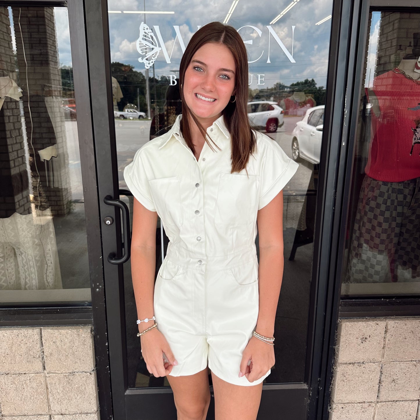 Make You Miss Me Faux Leather Romper