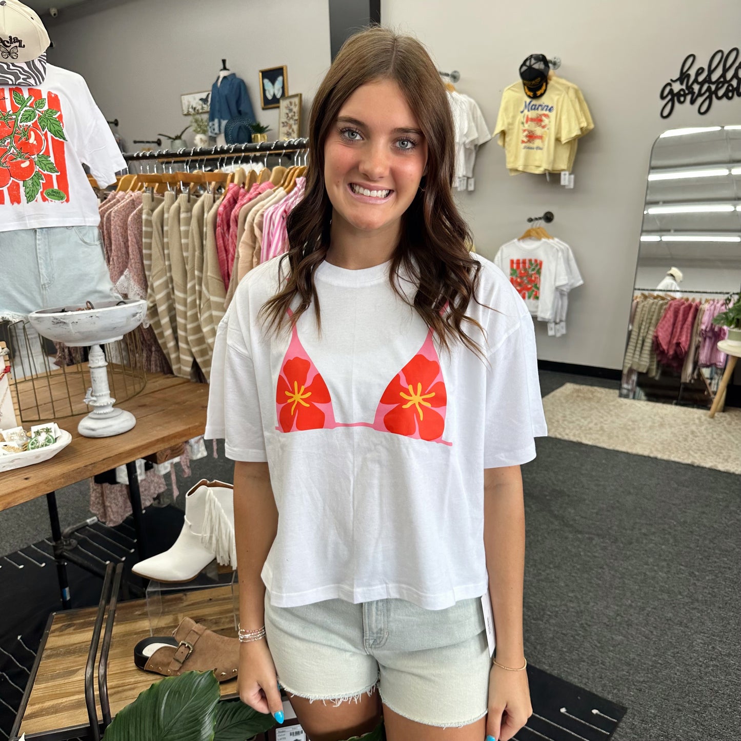 Island Bloom Bikini Boxy Tee