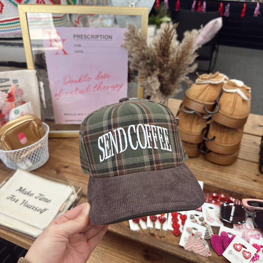 Send Coffee Corduroy Trucker Hat