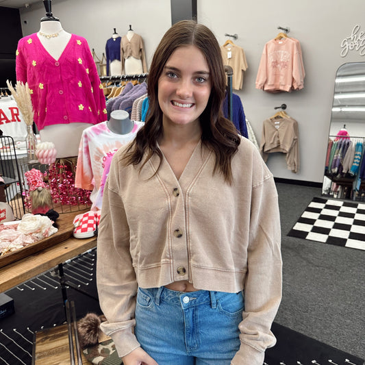 Washed French Terry Cardi