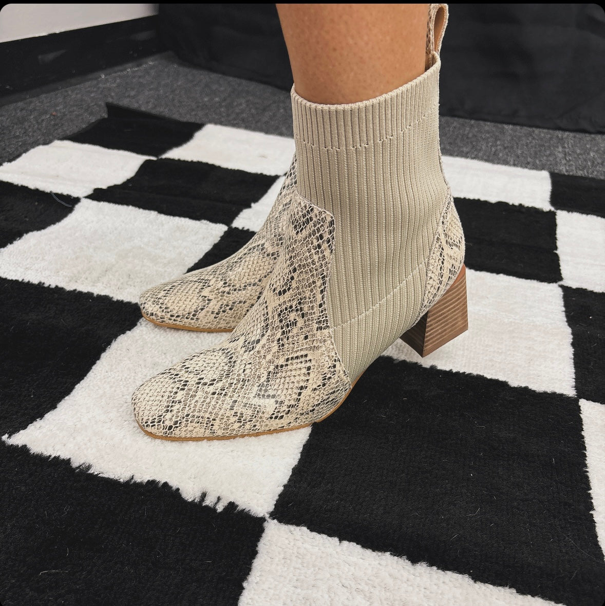 Geraldine Snake Sock Bootie