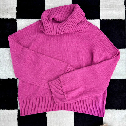 Sonic Pink Mock Neck Sweater