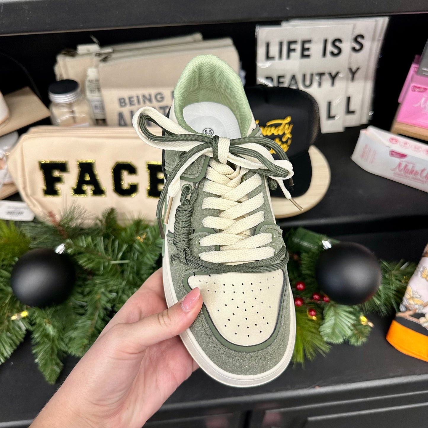 Olive Low Dunk Sneakers