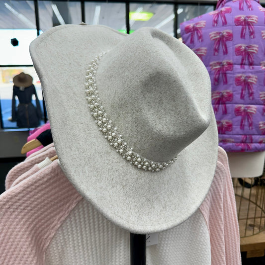 Pearl Detail Felt Hat