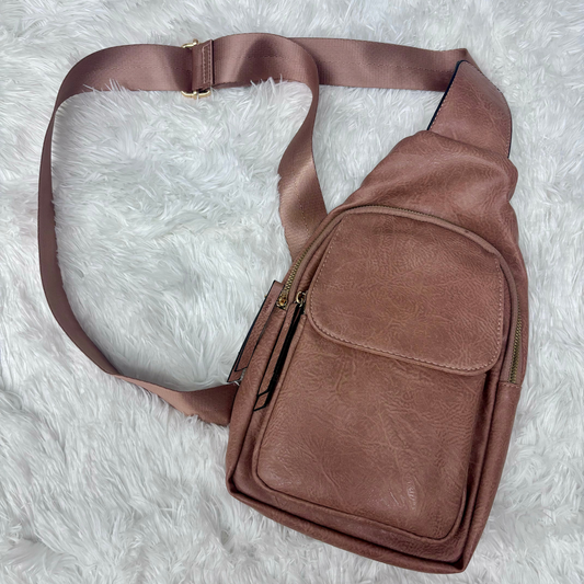 Polished Faux Leather Sling Bag